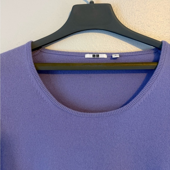 Uniqlo Lavender Cashmere Sweater Scoop Neck Medium - Picture 3 of 6